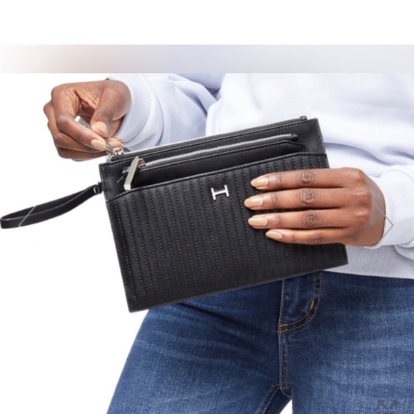 H by HALSTON Black Wristlet with Removable Pouch Set - NWOT - Picture 2 of 4